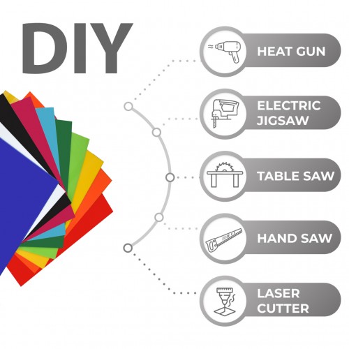 XLNT TECH 10 Pieces & 10 Colors Cast Acrylic Opaque (no-Transparent) Plastic Sheet 8 x 8 Inch (.118" Thick), for Signs, DIY Projects. XLNT TECH 10 Pieces & 10 Colors Cast Acrylic Opaque (no-Transparent) Plastic Sheet 8 x 8 Inch (.118" Thick), for Signs, DIY Projects.